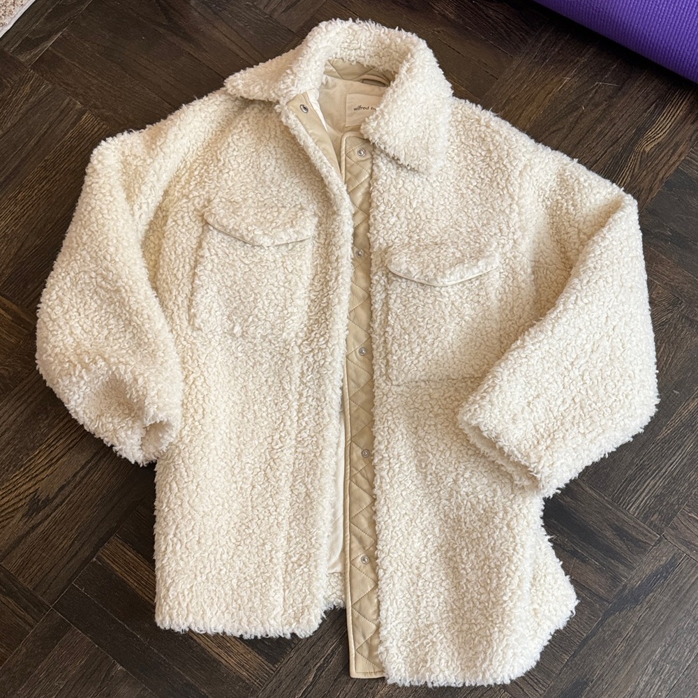 Worn Once Wilfred Free Faux Sherpa Ivory Jacket size 1